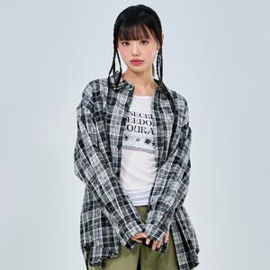 컨트리 워싱 블로셔 체크 오버핏 셔츠 2color