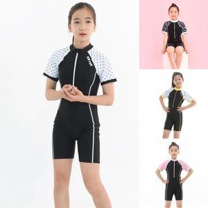 쥬니어 집업 실내 수영장 초등 여아 수영복 SS3484C