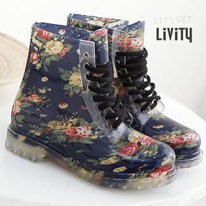 230-250mm 리비티 L0263 워커형 투명 미들 레인부츠 젤리슈즈 여자장화