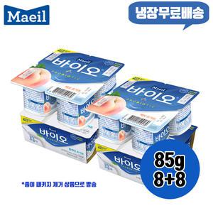 매일 바이오 85g, 혼합 16개 냉장무배/플레인8+백도8/프로바이오틱스/떠먹는 요거트