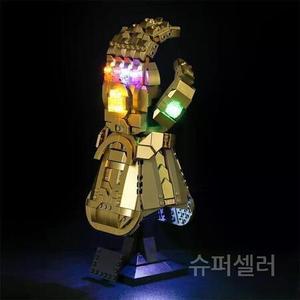 레고 인피니티 건틀렛 LED 조명 어벤져스 마블 아이언맨 타노스 블록 장갑 장식 선물