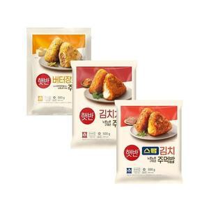 [CJ제일제당]햇반 쿡반 주먹밥 500g 버터장조림 x1개+김치치즈 x1개+스팸김치 x1개
