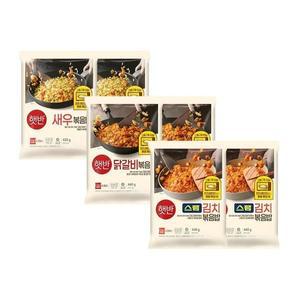 [CJ제일제당]햇반 쿡반 볶음밥 새우 420g x2개+닭갈비 440g x2개+스팸김치 440g x2개 (총 12인분)