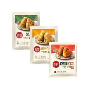 [CJ제일제당]햇반 쿡반 주먹밥 500g 불고기 x1개+버터장조림 x1개+스팸김치 x1개