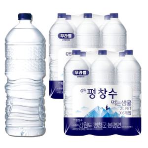 강원평창수 무라벨생수 2리터 12병 깨끗한물