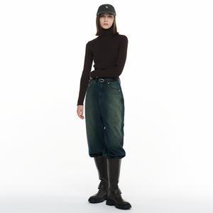 WOMAN 리브드 터틀넥 풀오버 [BROWN] / WBD4L05547