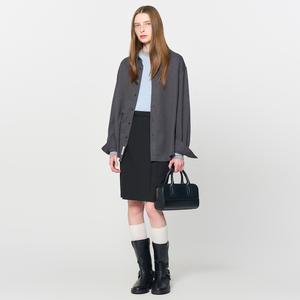 UNISEX 텍스처드 루즈핏 셔츠 [CHARCOAL] / SBD3U03001-WOMAN