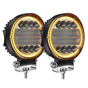 LED 작업등 콤보 스팟 플러드 오프로드 운전 앰버 안개등 2X 4 인치 200W