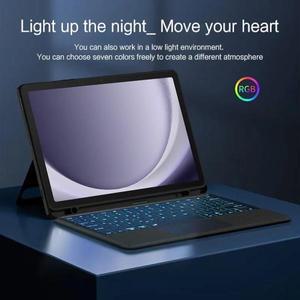 삼성 갤럭시 탭 A9 플러스 11인치용 키보드 케이스, SM-X210/X216용 분리형 커버 및 백라이트