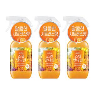 아우라 퍼퓸 섬유탈취제 상큼한 시트러스향 스윗만다린 490ml, 3개
