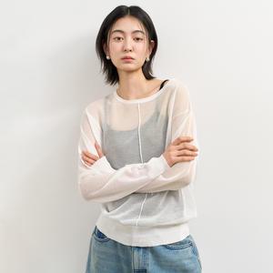 WOMAN 패커블 시어 루즈핏 풀오버 [WHITE] / WBE2L05541