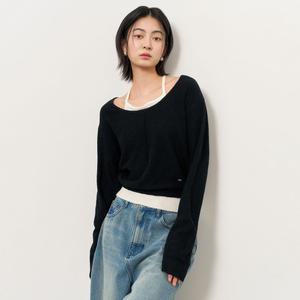 WOMAN 부클 레이어드 풀오버 [BLACK] / WBE1L05519