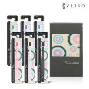 VLISO 브리소 마이크로 와이드 더블벨벳 6개입 부드러운 칫솔 잇몸 마사지 임산부