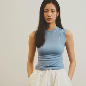 WOMAN 아세테이트 크루넥 슬리브리스 [3COL] / WBE2L01533