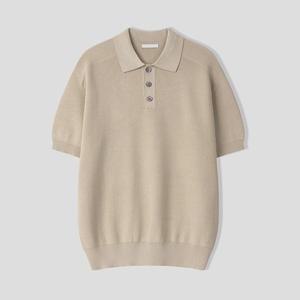[리빌모아]남자 데일리 베이직 버튼 카라 반팔 니트 AS5 KNH Q016 회베이지_P392801396