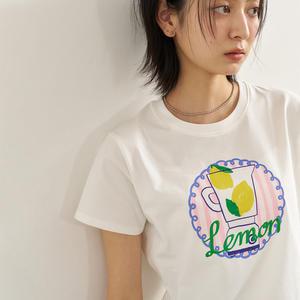 WOMAN 후르츠 슬림핏 반팔티 [WHITE LEMON] / WBE2L01541