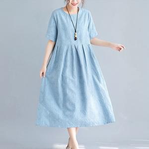 린넨 플라워패턴 롱원피스 로미홀리 여름 빅사이즈 여성 원피스 30대 40대 데일리룩 추천