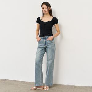 WOMAN 레이스 저지 블라우스 세트 [BLACK] / WBE2L01546