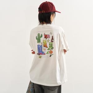 UNISEX 웨스턴 레귤러 반팔티 [WHITE] / SBE2U01011-WOMAN