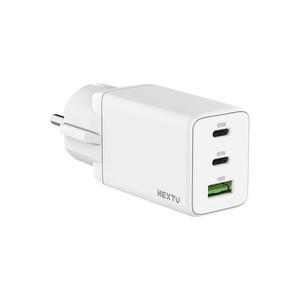 이지넷유비쿼터스 NEXTU PD PPS 65W 3포트 GaN 접지형 충전기 NEXTU-QC643GAN (화이트) YS
