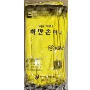 손목 고무 장갑 대 10입 X5특대형 특대형 남자용 큰사이즈 공업 노란 식당 업소용