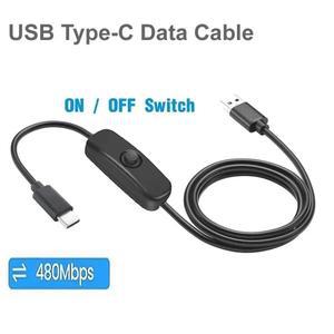 빠른 충전 데이터 전송을 위한 켜기/끄기 스위치가 있는 USB Type C 케이블, LED USB 등을 코드