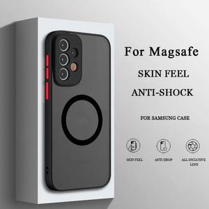 갤럭시 맥세이프용 럭셔리 매트 케이스, 울트라 마그네틱 무선 충전 커버, S8, S9, S9 Plus, S10, S10 Plus, Note 10 Note 10 Plus, Note 20, S20 FE, S21, S22, S22 Plus, S23, S23 FE, S23 Plus, S23 Ultra, S24,