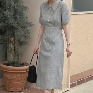 러빈 체크 롱 원피스 여름 여성 데일리룩 데이트룩