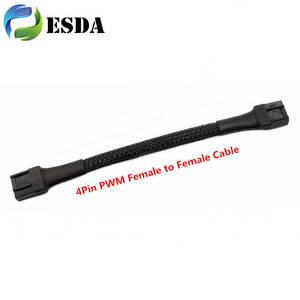 모니터연결케이블 연결선 검은색 소매 4핀 PWM 팬 암-암 2510 PC 쿨링 연장 케이블