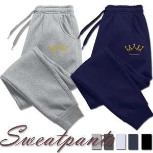 골드 크라운  남성 바지 가을 겨울 양털 운동복 패션 Drawstring 캐주얼 조깅 스포츠