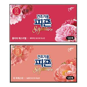 피죤 건조기용 드라이시트, 플라워페스티벌, 120매, 1개 + 라피에스타, 120매, 1개