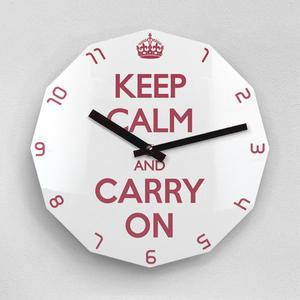 [리플렉스] KEEP CALM AND CARRY ON 12각 무소음벽시계 KP12RD