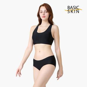 [BASICSKIN]베이직스킨 이너웨어 X백 심리스 브라팬티세트 무봉제 노라인 수면브라 편한속옷 BEE-T251K