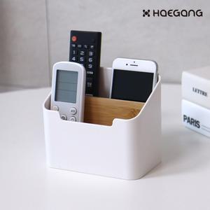 모던 리모컨 정리함 / 수납 정리 보관 정리 수납함 원목 다용도 테이블 화장대 책상 소품 미니 거치대 용품