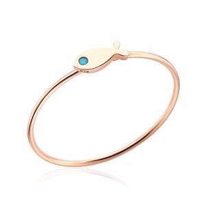 14K 물고기 탄생석 1mm 12월 터키석 텐션링 반지 NPR29267