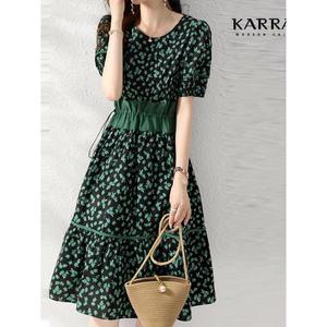 [하프클럽/]KARRA (77까지)그린셔링플레어원피스_A3F0945