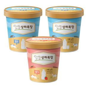 [제조일자23.05.16] 상하목장 아이스크림 (파인트) 밀크, 474ml, 2개 + 딸기, 474ml, 1개