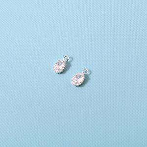 싼비즈 [8-544-06]순은펜던트 실버 큐빅물방울 4x8mm 실버925 ,1개
