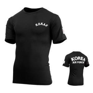 [군헌터] 쿨드라이 ROKAF 공군 검정 반팔 군대 티셔츠