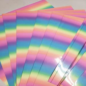 캔디컬러 레인보우 스트라이프 시트지 A4 낱장 30cmx25cm 고퀄리티시트지 토퍼제작