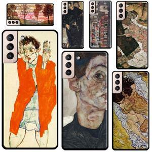 Egon Schiele 아트 케이스 삼성 Galaxy S20 FE S8 S9 S10 참고 10 Plus Note 20 S21 S22 Ultra Back Cover