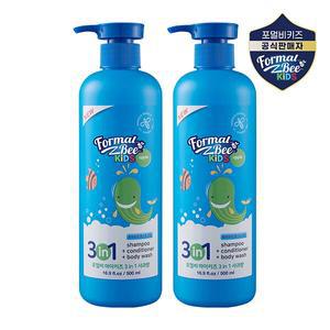 키즈 올인원(샴푸+린스+바디) 사과향 500ml*2개