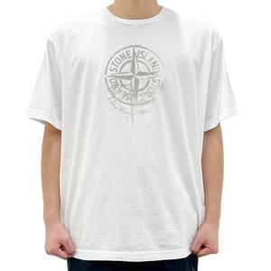 [더팩토리] 24SS 스톤아일랜드 REFLECTIVE ONE 로고 프린트 반팔티 / 화이트 (80152RC87 V0001)