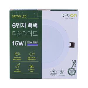 LED등기구(매입형) DAYON 15W 6500K FS-TPYT-TD-6C-15W-65K 150MM