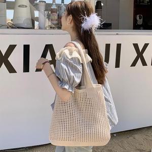 [트렌드스토어] 썸머 니트 뜨개질 펀칭 쇼퍼백 에코백