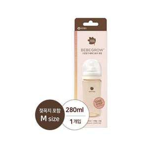 [그린핑거]베베그로우 PPSU 크림 젖병 280ml(+젖꼭지 M 포함)