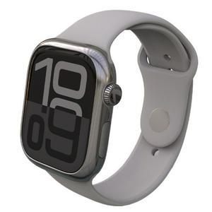 [퍼슬랏] 애플워치 케이스 라운드 엣지 무광실버 베젤링 APPLE 10 46mm