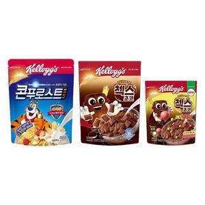켈로그 콘푸로스트, 600g,  1개 + 오곡 첵스초코, 570g, 1개 + 매직 팝핑볼, 400g, 1개