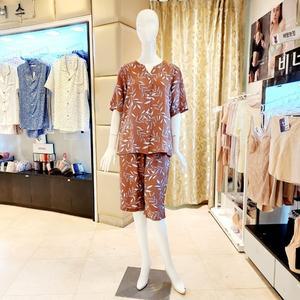 [대구백화점] [비너스]나뭇잎나염 여름 홈웨어 상하세트(VEV3831F VEP3831F BR)