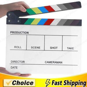 카메라 용품 아크릴  Clapperboard 클래퍼 보드 건조 지우기 감독 컷 TV 영화 필름 액션 슬레이트 박수  소